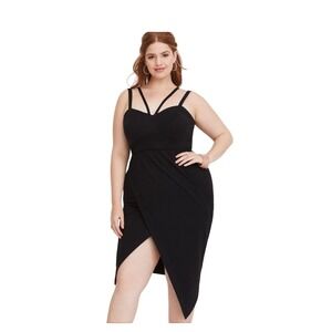 Torrid Black Special Occasion Ponte Asym Bustier Dress size 22 New w/Tags